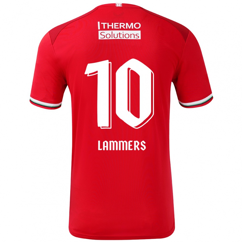 Kandiny Niño Camiseta Sam Lammers #10 Rojo Blanco 1ª Equipación 2024/25 La Camisa