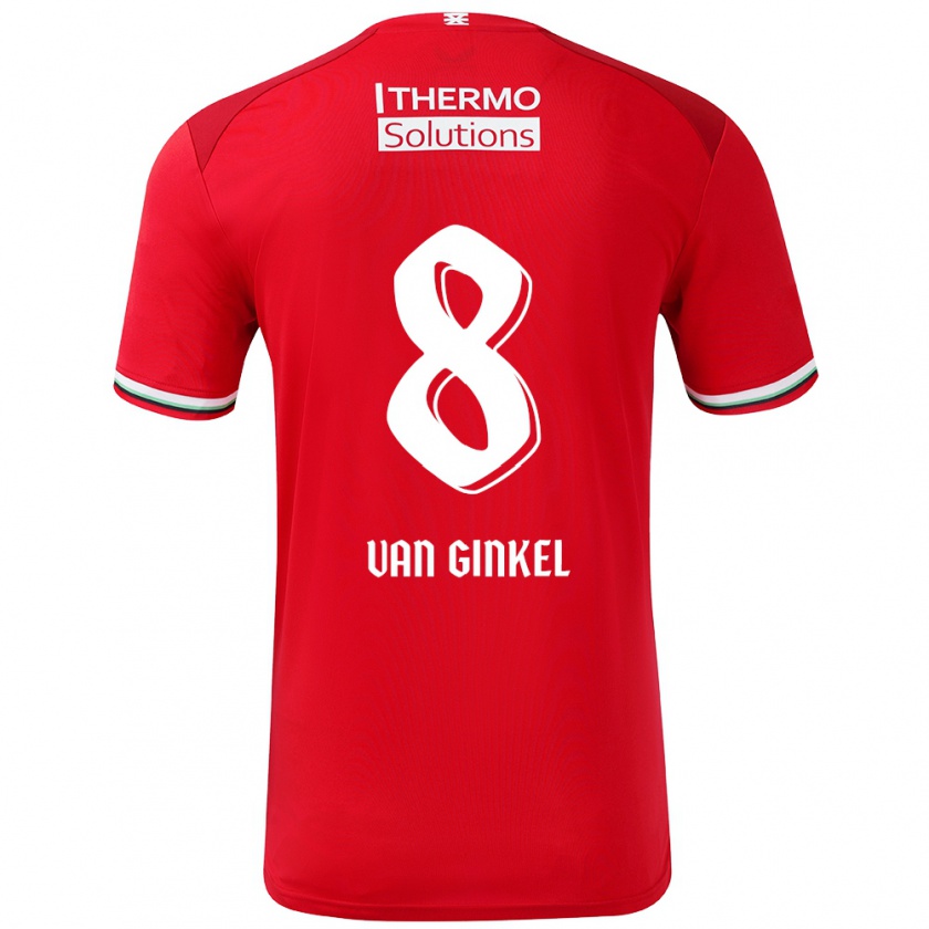 Kandiny Kinder Danique Van Ginkel #8 Rot Weiß Heimtrikot Trikot 2024/25 T-Shirt Österreich