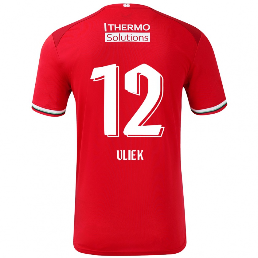 Kandiny Bambino Maglia Leonie Vliek #12 Rosso Bianco Kit Gara Home 2024/25 Maglietta