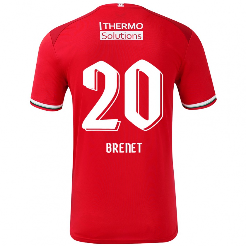 Kandiny Bambino Maglia Joshua Brenet #20 Rosso Bianco Kit Gara Home 2024/25 Maglietta