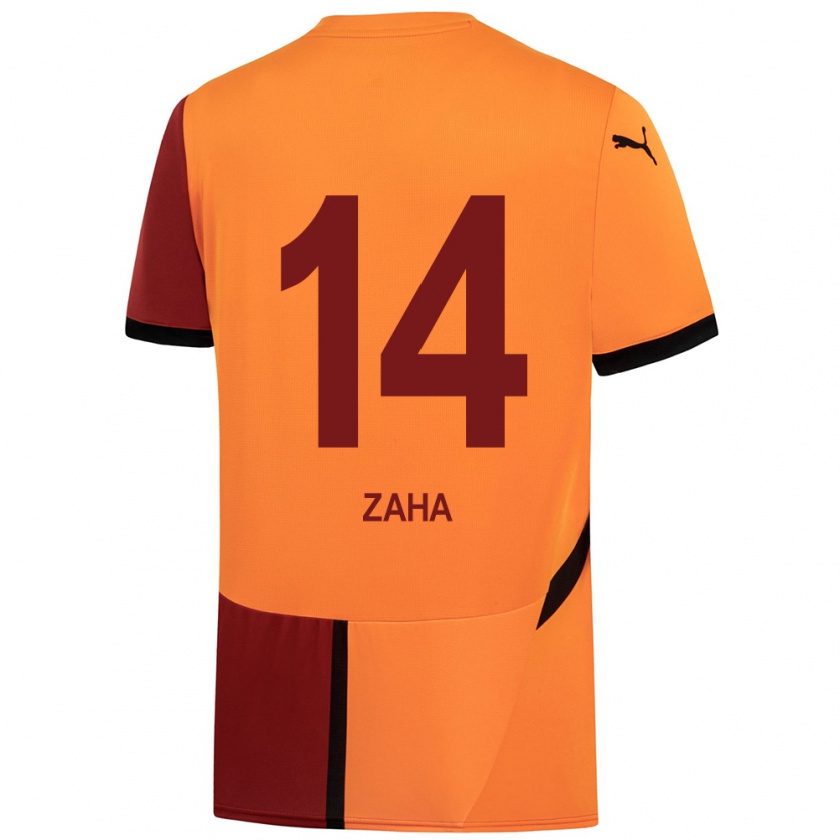 Kandiny Kinderen Wilfried Zaha #14 Geel Rood Thuisshirt Thuistenue 2024/25 T-Shirt