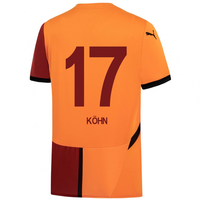 Kandiny Kinderen Derrick Köhn #17 Geel Rood Thuisshirt Thuistenue 2024/25 T-Shirt