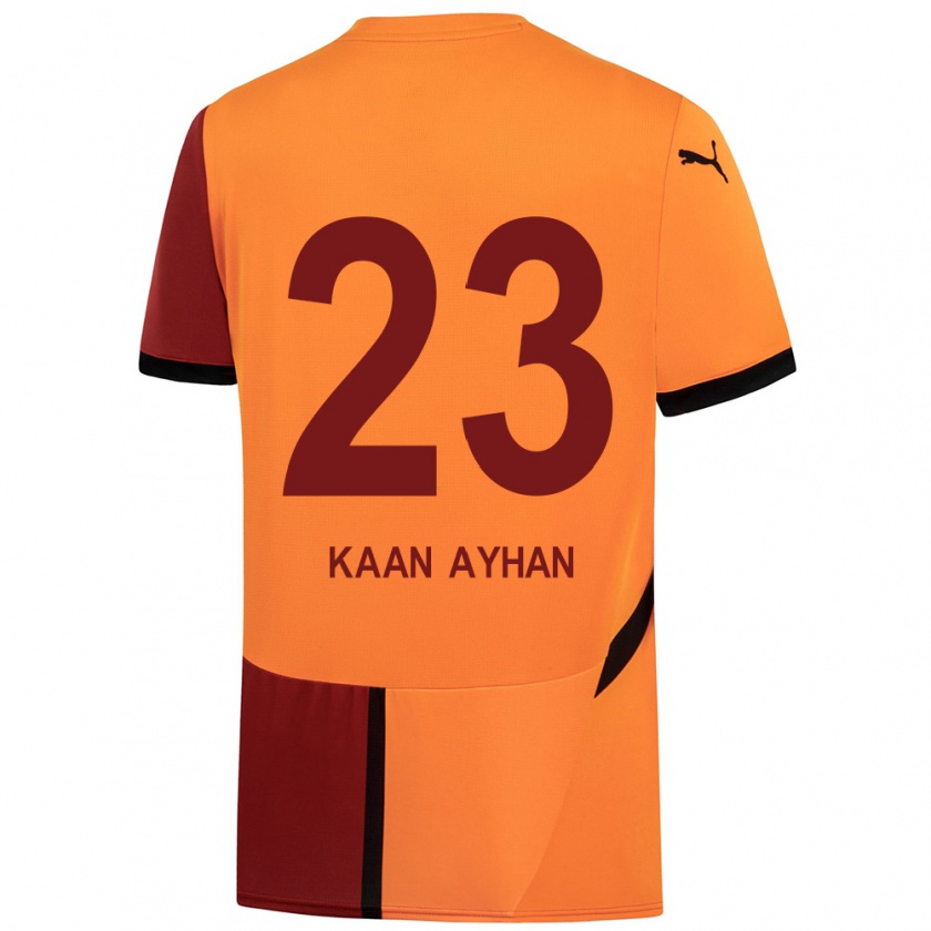 Kandiny Kinderen Kaan Ayhan #23 Geel Rood Thuisshirt Thuistenue 2024/25 T-Shirt