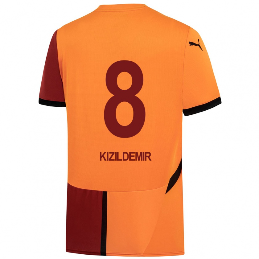 Kandiny Kinderen Berk Kızıldemir #8 Geel Rood Thuisshirt Thuistenue 2024/25 T-Shirt