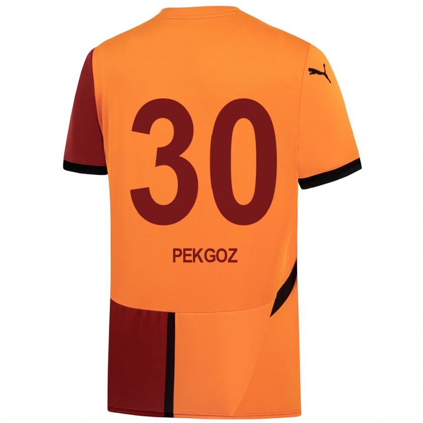 Kandiny Niño Camiseta Berra Pekgöz #30 Amarillo Rojo 1ª Equipación 2024/25 La Camisa