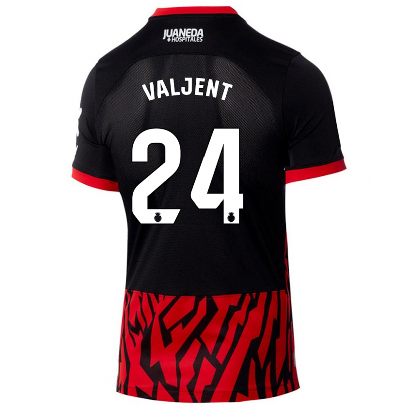 Kandiny Kinder Martin Valjent #24 Schwarz Rot Heimtrikot Trikot 2024/25 T-Shirt Österreich