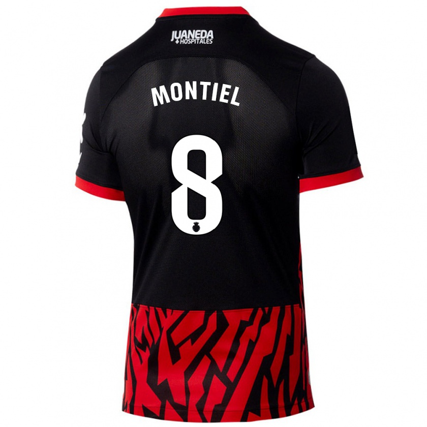 Kandiny Bambino Maglia Luis Montiel #8 Nero Rosso Kit Gara Home 2024/25 Maglietta