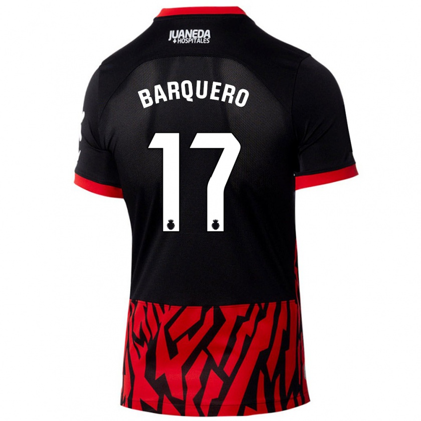 Kandiny Bambino Maglia Adrián Barquero #17 Nero Rosso Kit Gara Home 2024/25 Maglietta