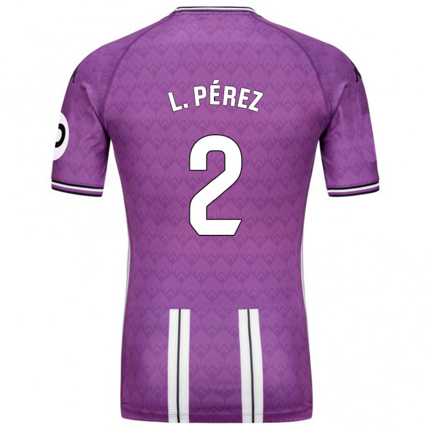 Kandiny Criança Camisola Luis Pérez #2 Branco Roxo Principal 2024/25 Camisa Brasil