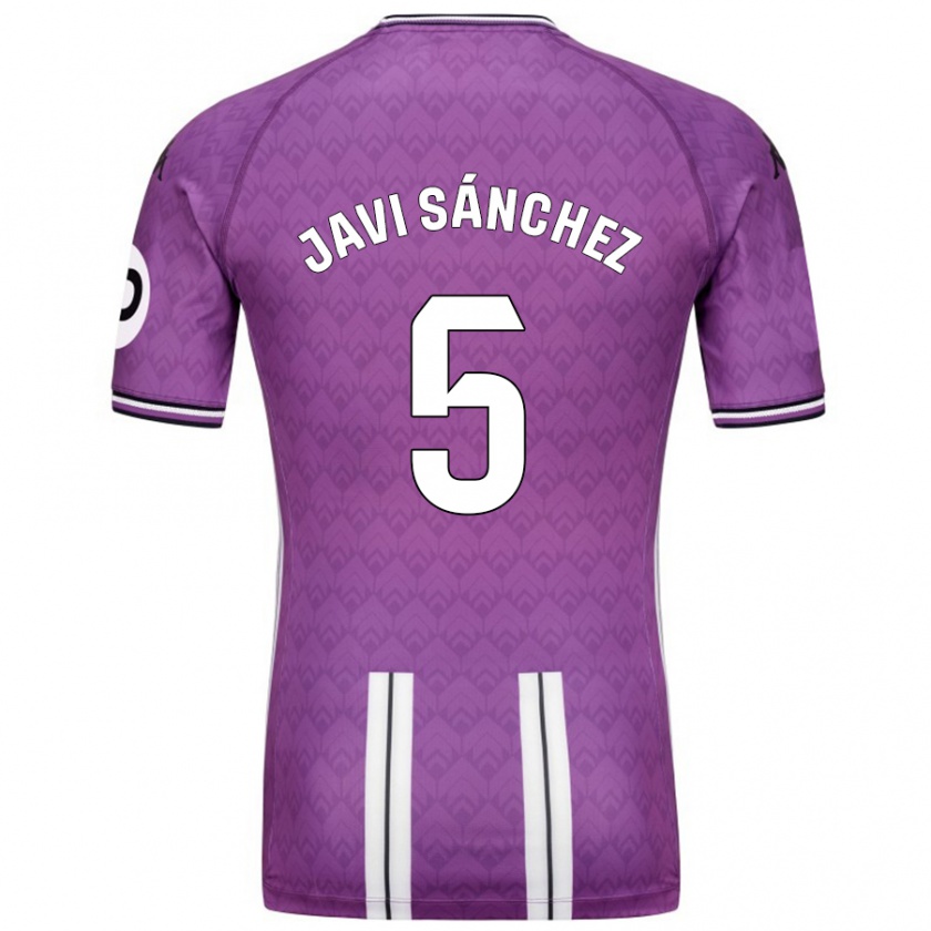 Kandiny Kinderen Javi Sánchez #5 Paars Wit Thuisshirt Thuistenue 2024/25 T-Shirt