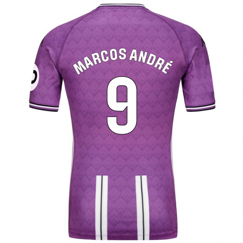 Kandiny Bambino Maglia Marcos André #9 Viola Bianco Kit Gara Home 2024/25 Maglietta