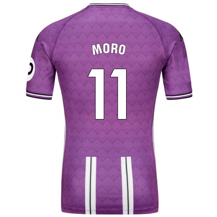 Kandiny Bambino Maglia Raúl Moro #11 Viola Bianco Kit Gara Home 2024/25 Maglietta