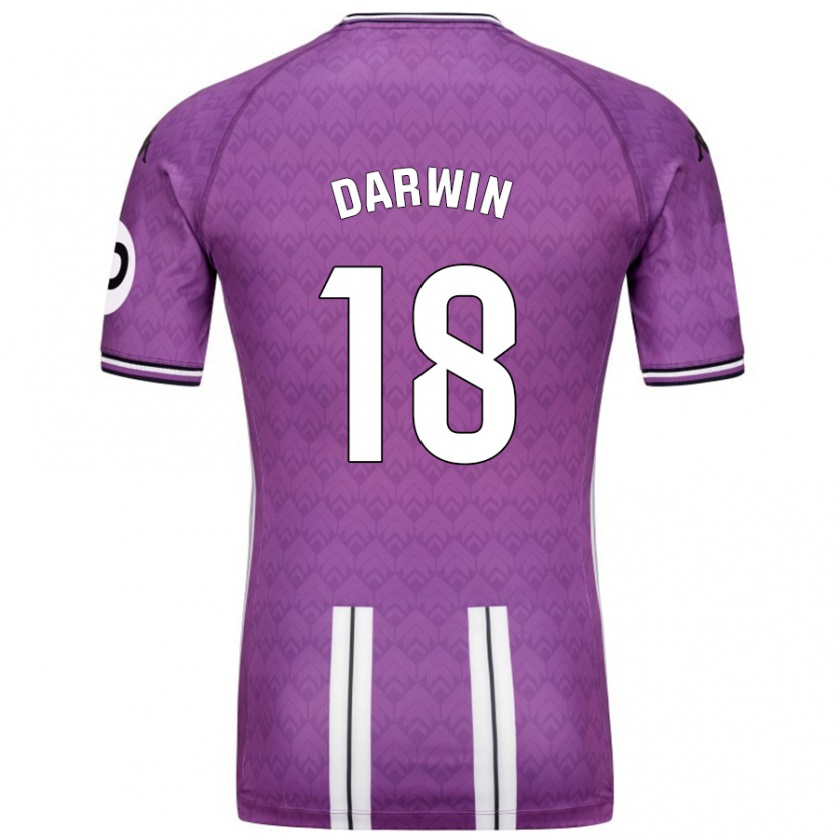 Kandiny Niño Camiseta Darwin Machís #18 Púrpura Blanco 1ª Equipación 2024/25 La Camisa