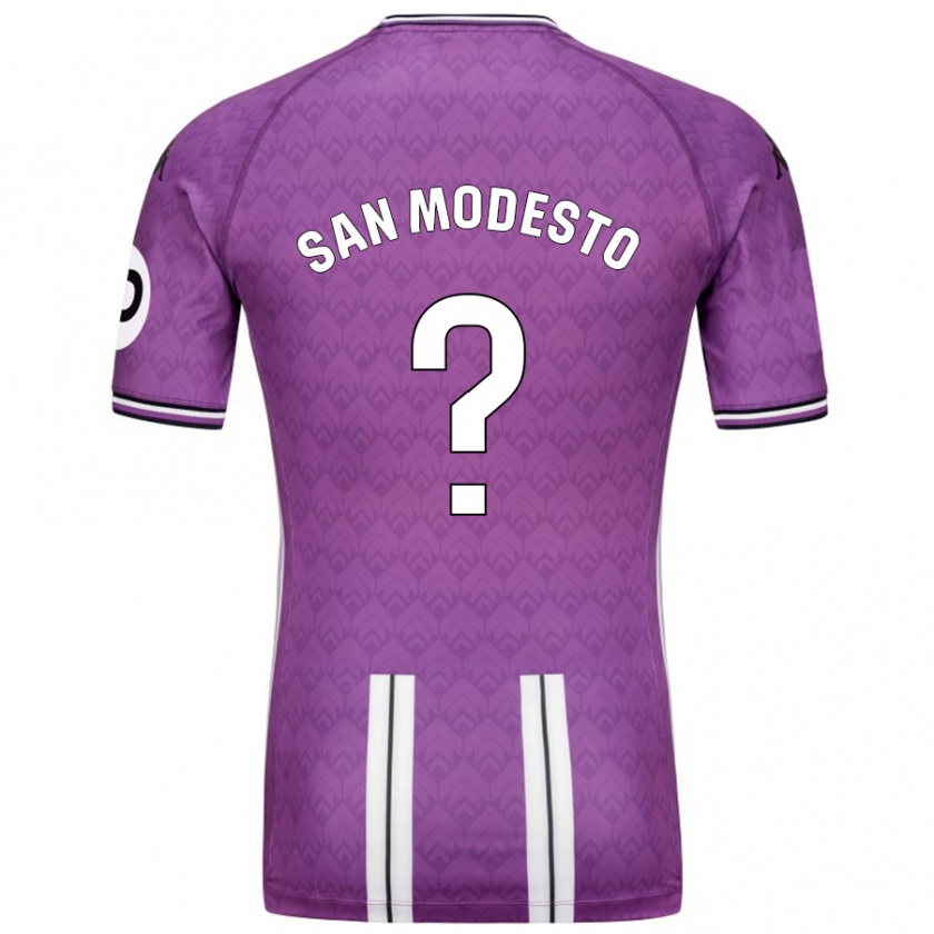 Kandiny Bambino Maglia Hugo San Modesto #0 Viola Bianco Kit Gara Home 2024/25 Maglietta