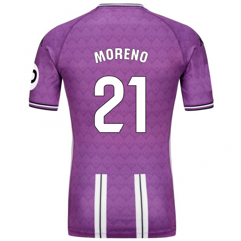 Kandiny Kinderen Xavi Moreno #21 Paars Wit Thuisshirt Thuistenue 2024/25 T-Shirt