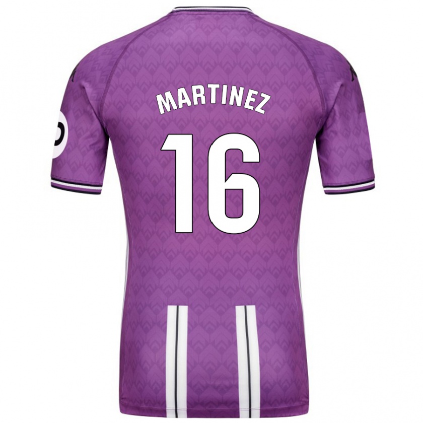 Kandiny Bambino Maglia Jesús Martínez #16 Viola Bianco Kit Gara Home 2024/25 Maglietta