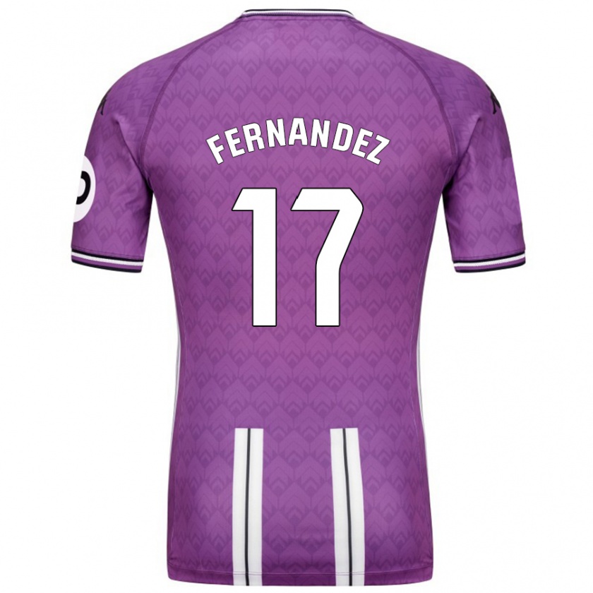 Kandiny Criança Camisola Dani Fernández #17 Branco Roxo Principal 2024/25 Camisa Brasil