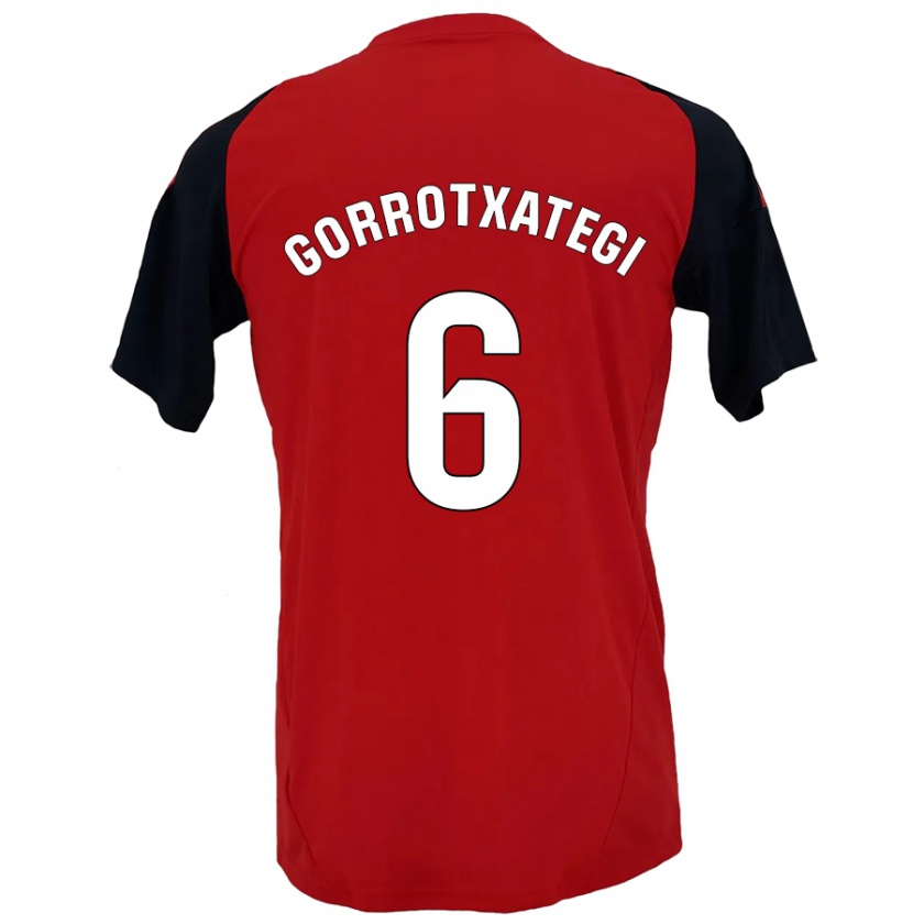 Kandiny Kinderen Jon Gorrotxategi #6 Rood Zwart Thuisshirt Thuistenue 2024/25 T-Shirt