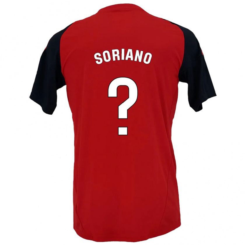 Kandiny Kinderen Adrián Soriano #0 Rood Zwart Thuisshirt Thuistenue 2024/25 T-Shirt België