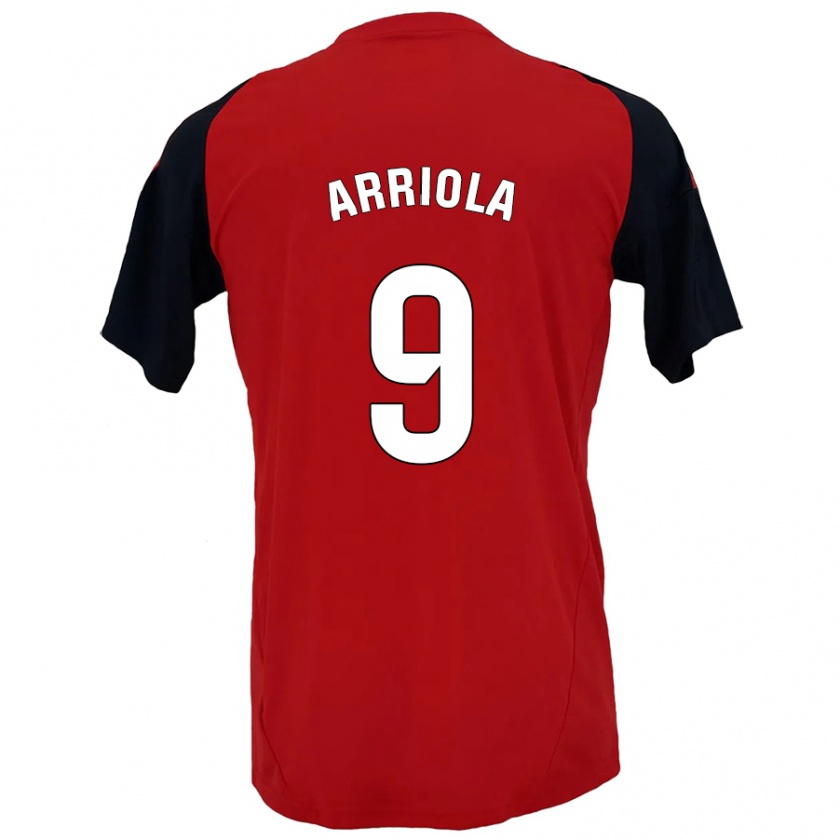 Kandiny Niño Camiseta Marcos Arriola #9 Rojo Negro 1ª Equipación 2024/25 La Camisa México