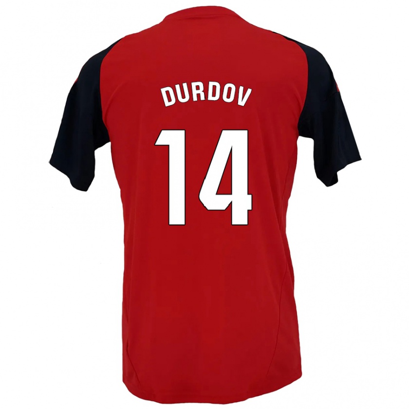 Kandiny Kinderen Ivan Durdov #14 Rood Zwart Thuisshirt Thuistenue 2024/25 T-Shirt