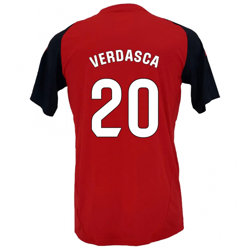 Kandiny Kinderen Diogo Verdasca #20 Rood Zwart Thuisshirt Thuistenue 2024/25 T-Shirt België