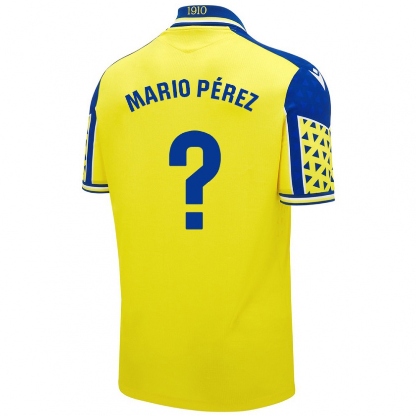 Kandiny Bambino Maglia Mario Pérez #0 Giallo Blu Kit Gara Home 2024/25 Maglietta