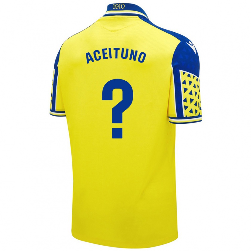 Kandiny Niño Camiseta Marcos Aceituno #0 Amarillo Azul 1ª Equipación 2024/25 La Camisa México