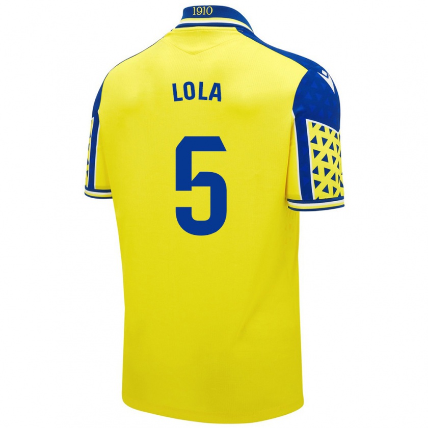 Kandiny Bambino Maglia María Dolores Morón Cebada #5 Giallo Blu Kit Gara Home 2024/25 Maglietta