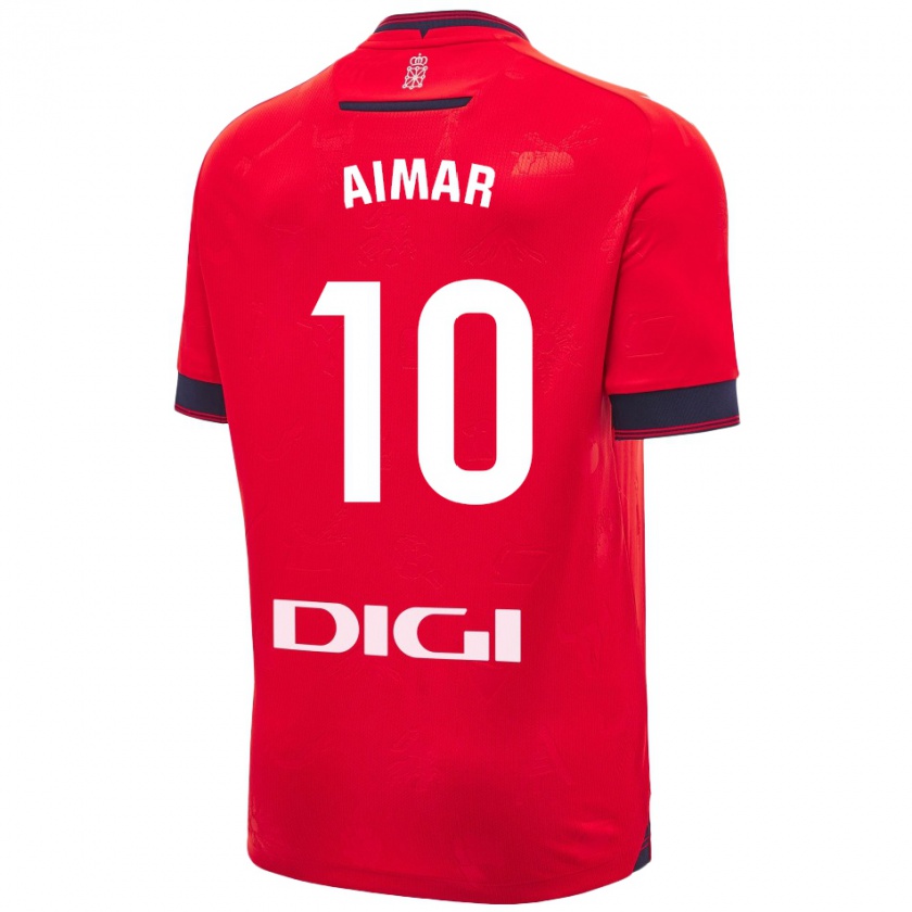 Kandiny Kinderen Aimar Oroz #10 Rood Wit Thuisshirt Thuistenue 2024/25 T-Shirt