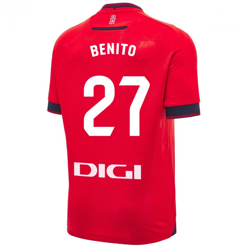 Kandiny Kinderen Iker Benito #27 Rood Wit Thuisshirt Thuistenue 2024/25 T-Shirt