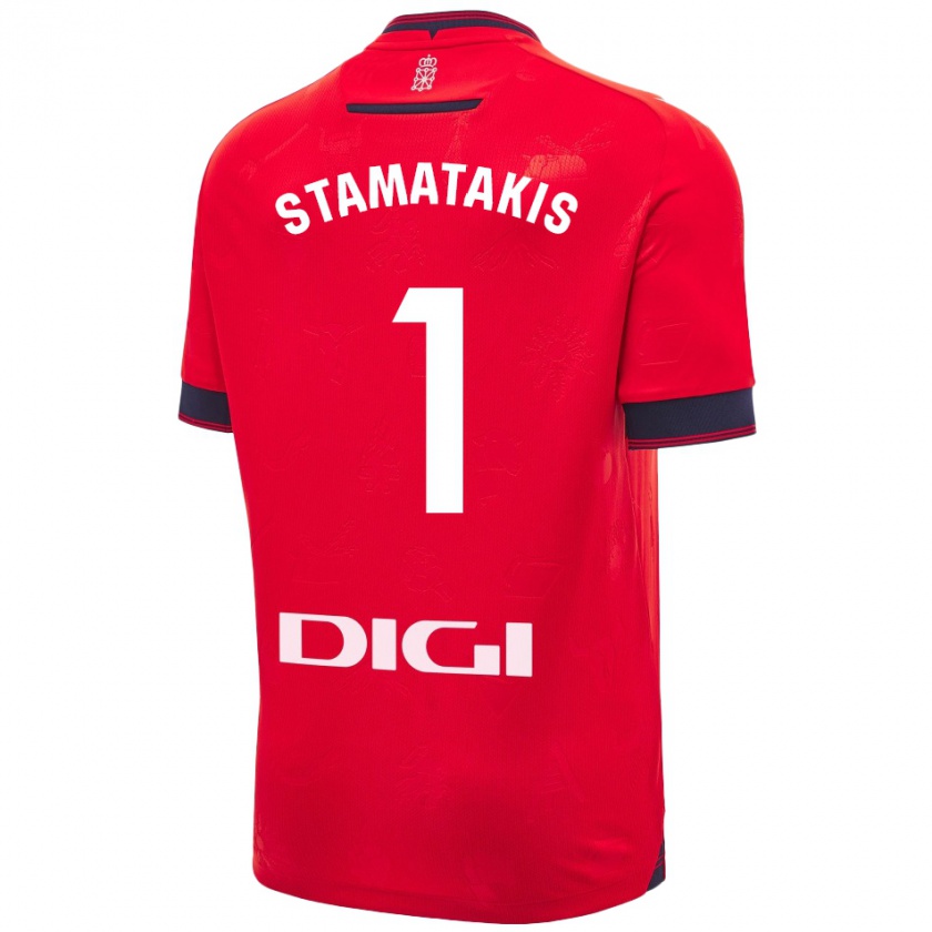 Kandiny Kinderen Dimitrios Stamatakis #1 Rood Wit Thuisshirt Thuistenue 2024/25 T-Shirt