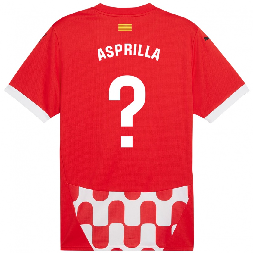 Kandiny Kinderen Yáser Asprilla #0 Rood Wit Thuisshirt Thuistenue 2024/25 T-Shirt