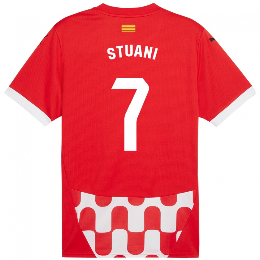 Kandiny Kinder Cristhian Stuani #7 Rot Weiß Heimtrikot Trikot 2024/25 T-Shirt Österreich