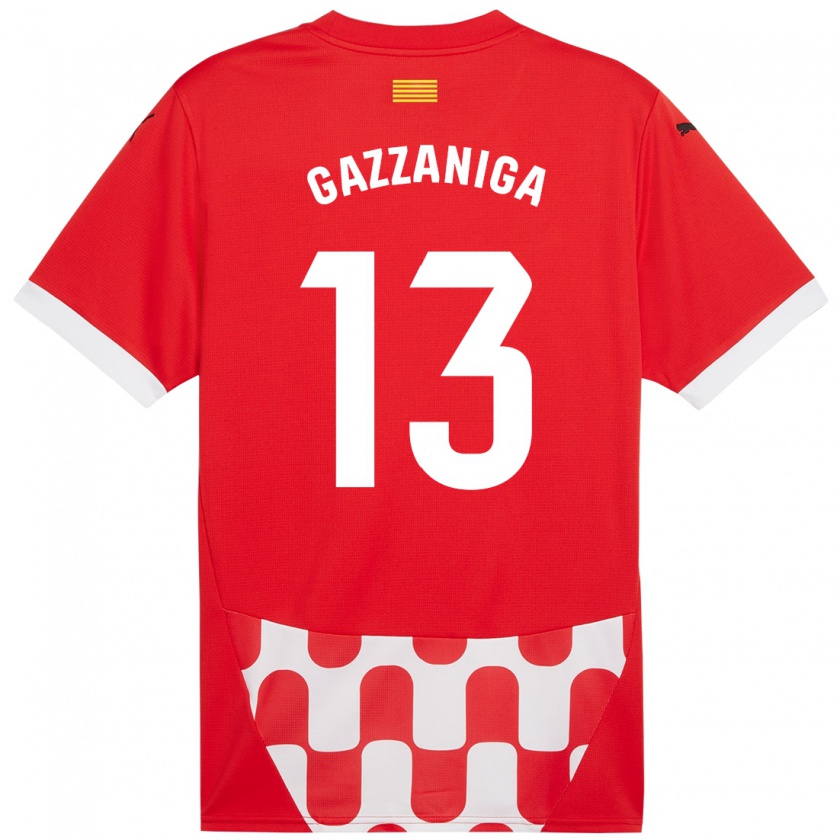 Kandiny Kinderen Paulo Gazzaniga #13 Rood Wit Thuisshirt Thuistenue 2024/25 T-Shirt