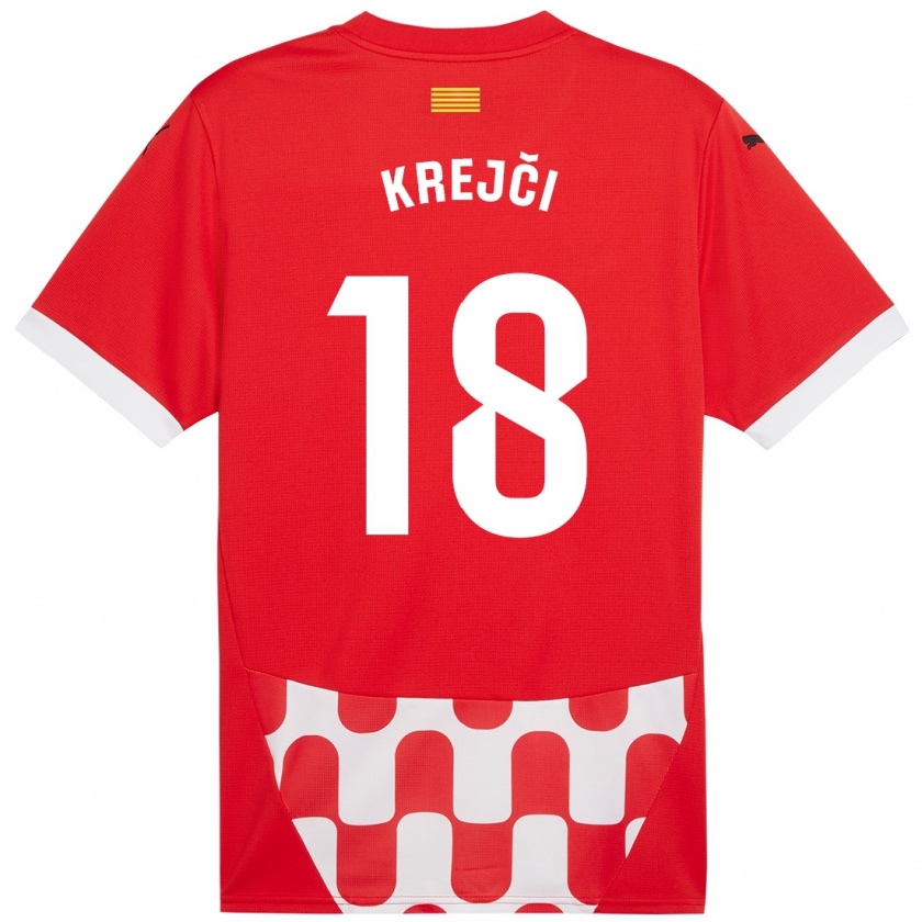 Kandiny Bambino Maglia Ladislav Krejci #18 Rosso Bianco Kit Gara Home 2024/25 Maglietta