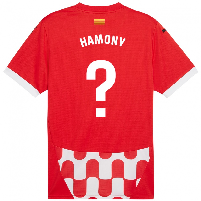 Kandiny Kinderen Mohammed Hamony #0 Rood Wit Thuisshirt Thuistenue 2024/25 T-Shirt