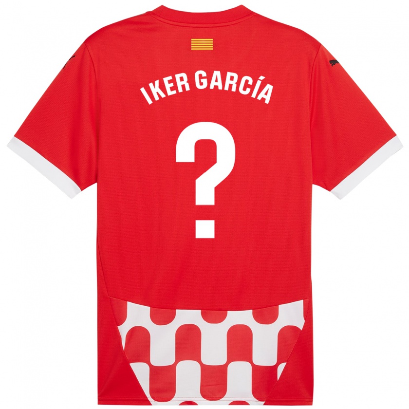 Kandiny Kinderen Iker García #0 Rood Wit Thuisshirt Thuistenue 2024/25 T-Shirt