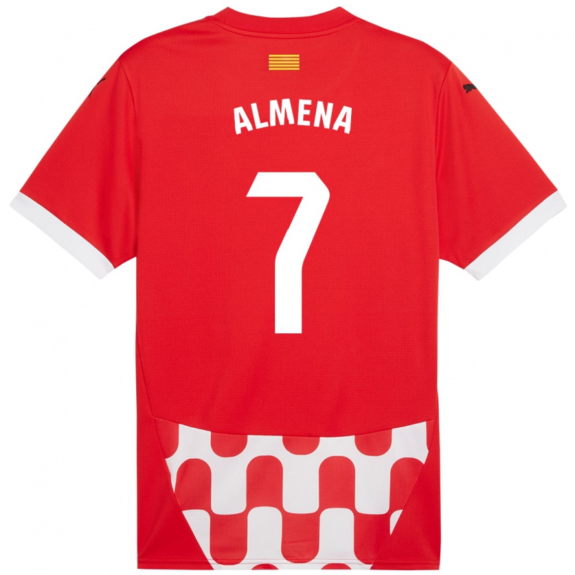 Kandiny Niño Camiseta Iker Almena #7 Rojo Blanco 1ª Equipación 2024/25 La Camisa