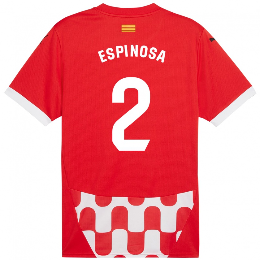 Kandiny Bambino Maglia Bernardo Espinosa #2 Rosso Bianco Kit Gara Home 2024/25 Maglietta