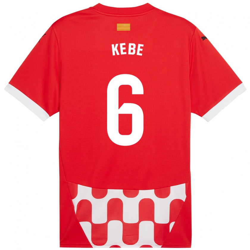 Kandiny Kinderen Ibrahima Kébé #6 Rood Wit Thuisshirt Thuistenue 2024/25 T-Shirt