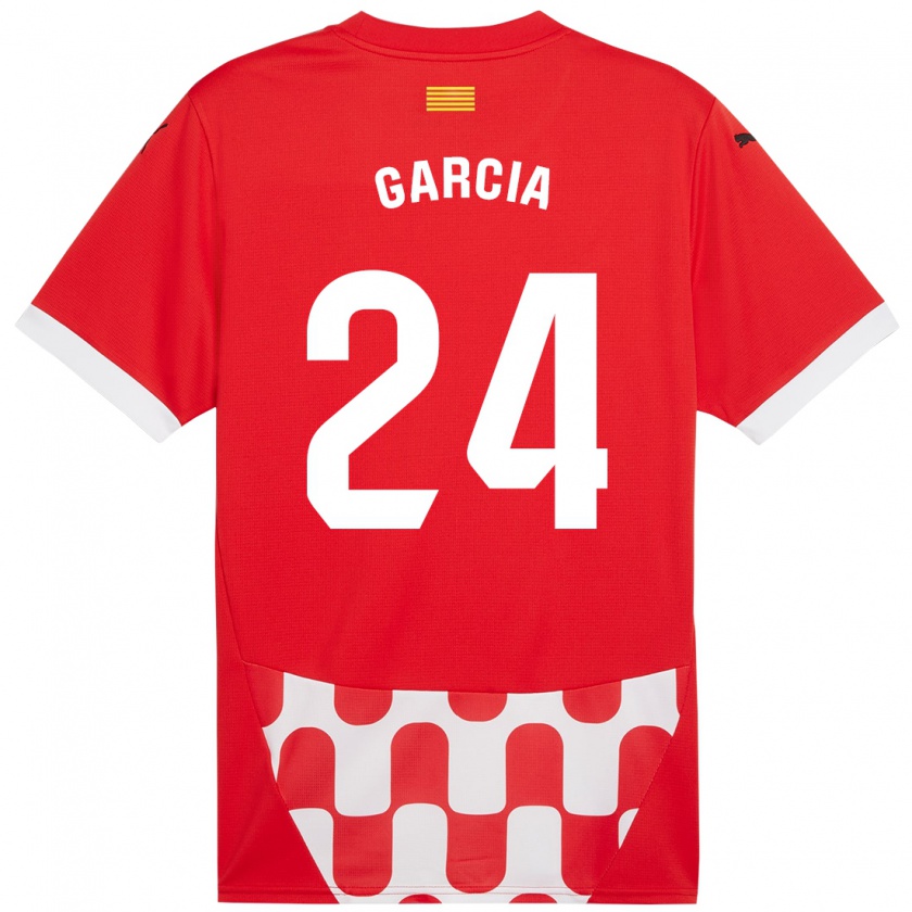 Kandiny Niño Camiseta Borja García #24 Rojo Blanco 1ª Equipación 2024/25 La Camisa