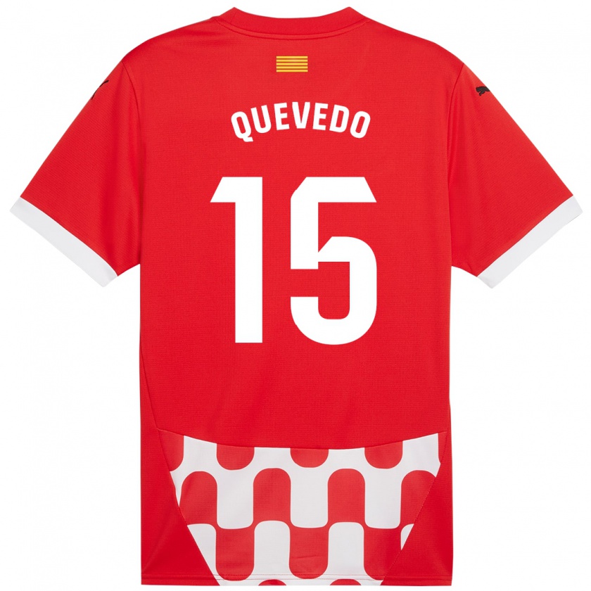 Kandiny Niño Camiseta Erik Quevedo #15 Rojo Blanco 1ª Equipación 2024/25 La Camisa