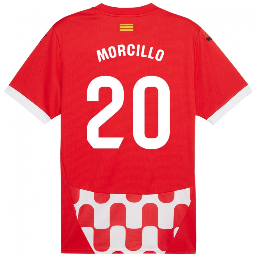 Kandiny Kinderen Luis Morcillo #20 Rood Wit Thuisshirt Thuistenue 2024/25 T-Shirt