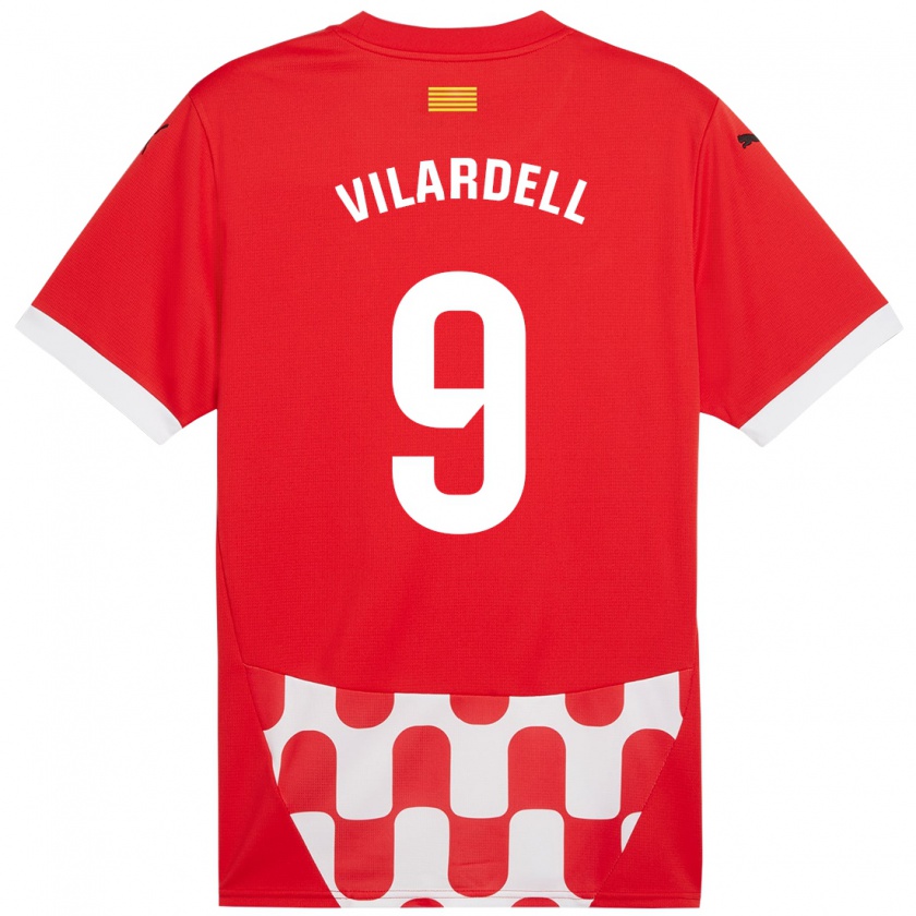 Kandiny Kinderen Júlia Vilardell #9 Rood Wit Thuisshirt Thuistenue 2024/25 T-Shirt