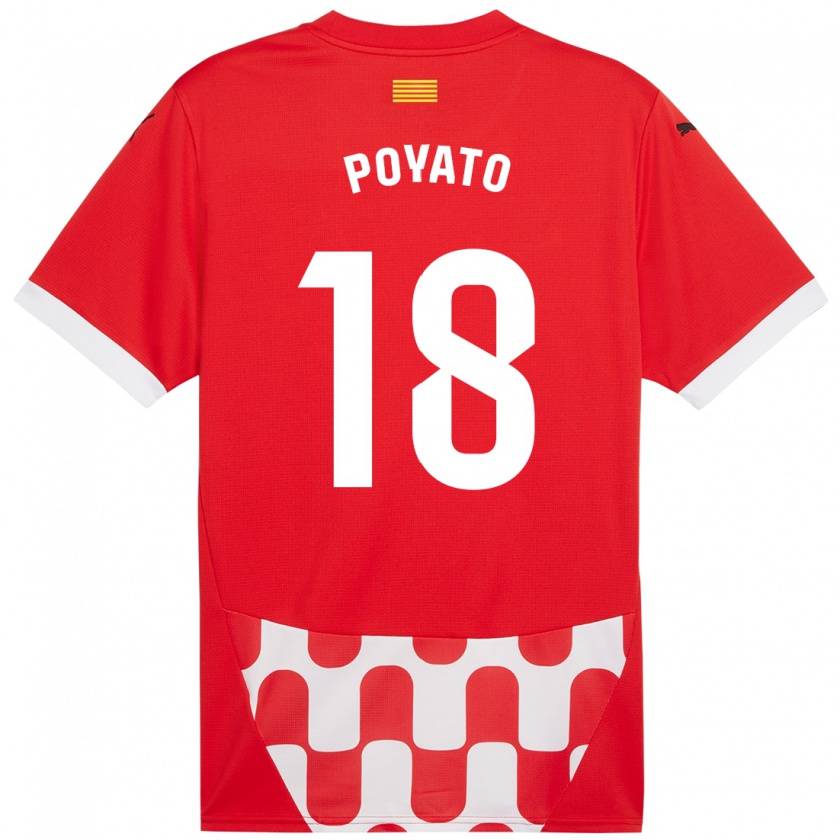 Kandiny Kinder Marina Poyato #18 Rot Weiß Heimtrikot Trikot 2024/25 T-Shirt Österreich