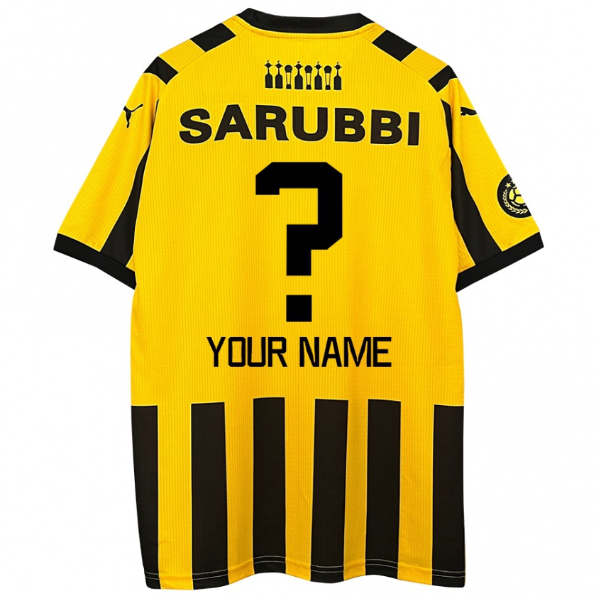 Kandiny Bambino Maglia Il Tuo Nome #0 Giallo Nero Kit Gara Home 2024/25 Maglietta