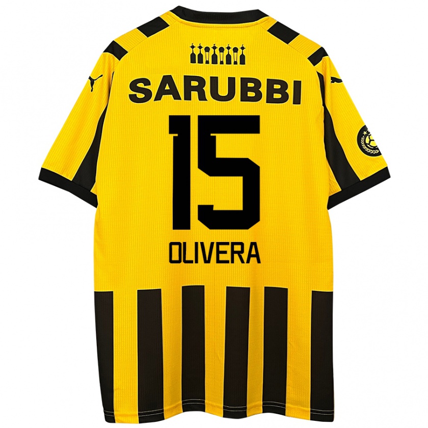 Kandiny Bambino Maglia Maximiliano Olivera #15 Giallo Nero Kit Gara Home 2024/25 Maglietta