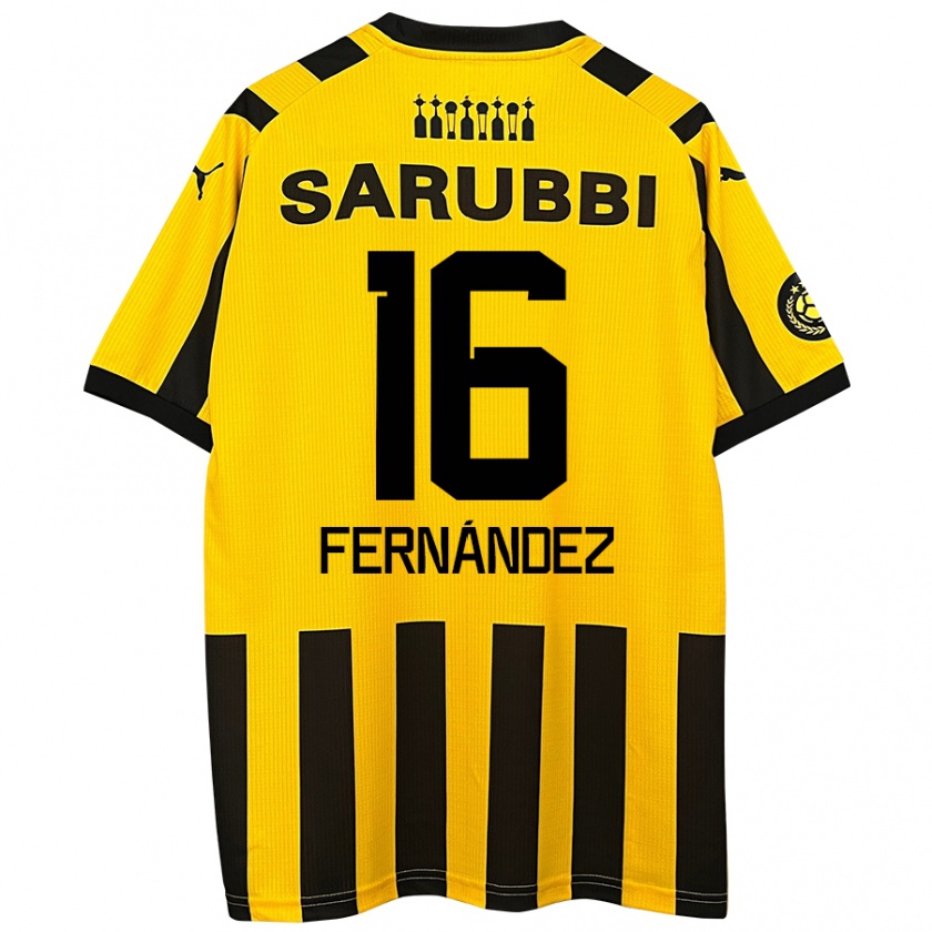 Kandiny Niño Camiseta Adrián Fernández #16 Amarillo Negro 1ª Equipación 2024/25 La Camisa México