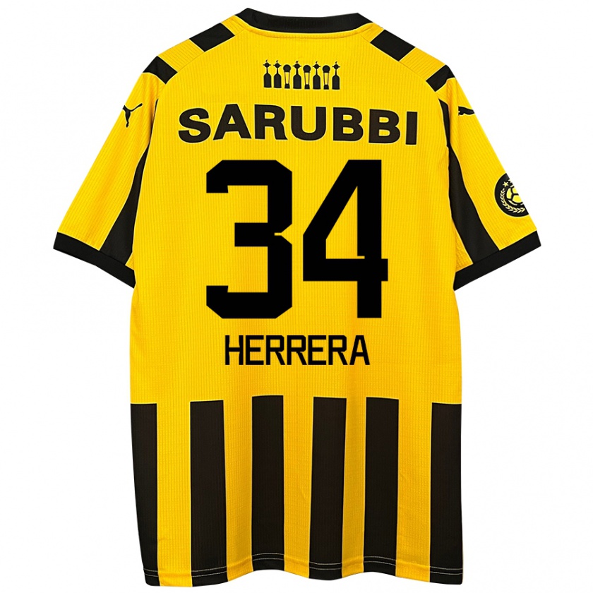 Kandiny Barn Nahuel Herrera #34 Gul Svart Hemmatröja Matchtröjor 2024/25 Tröjor T-Tröja